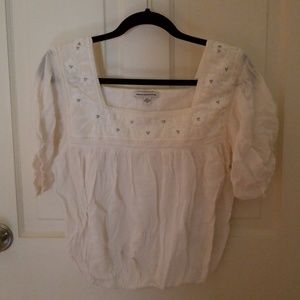 White/cream American Eagle peasant top